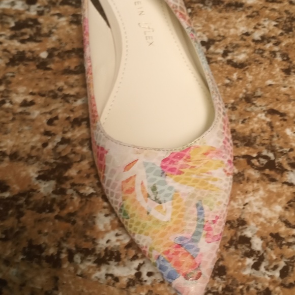 COPY - AK sling back multi colored shoes, pink, yellow, teal, cream, orange spl… - Picture 9 of 9